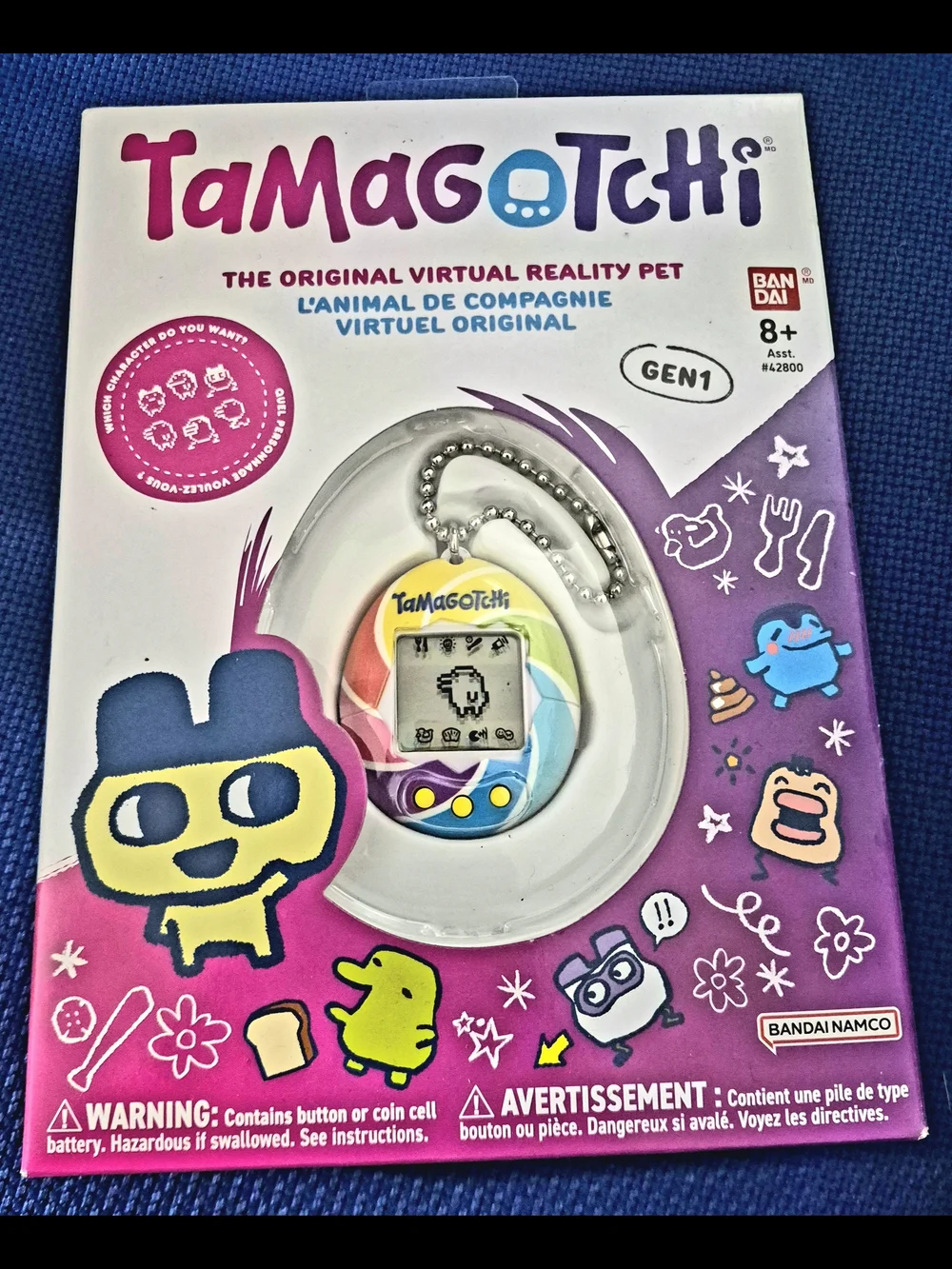 Tamagotchi Rainbow Virtual Pet Keychain – Multi-Color